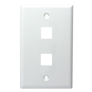 Main product image for DataComm 20-3002-WH Keystone Wall Plate 2 Port White 261-555